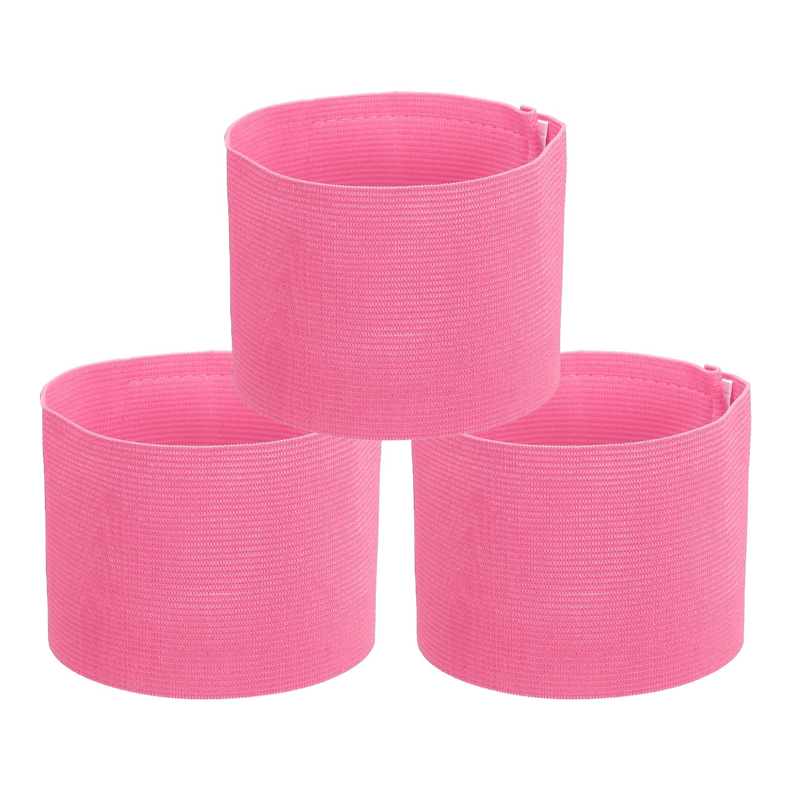 PATIKIL Soccer Captain Armband, 3 Pcs Captain Arm Bands for Soccer Elastic Captain Arm Band Sports Captain Armbands for Youth Adult Football Team Training Pink