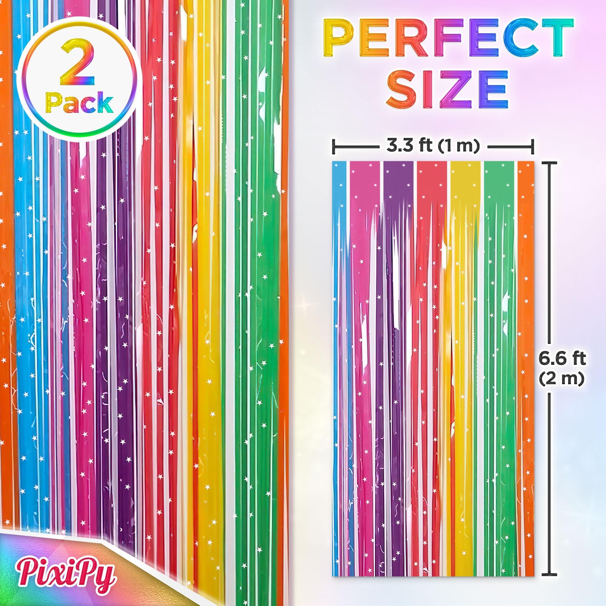 Simpkeely Tende Con Frange Luminose Al Buio – 3 Pezzi, 1x2 M Ciascuna, Colori UV Neon Arancio, Giallo, Fucsia, Per Feste E Photo Booth