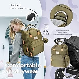 RUVALINO Diaper Bag Backpack - Multifunction Travel Back Pack Maternity Baby Changing Bags, Diaper Changing Totes, Large Capacity, Waterproof and Stylish, Baby Travel Essential, Army Green