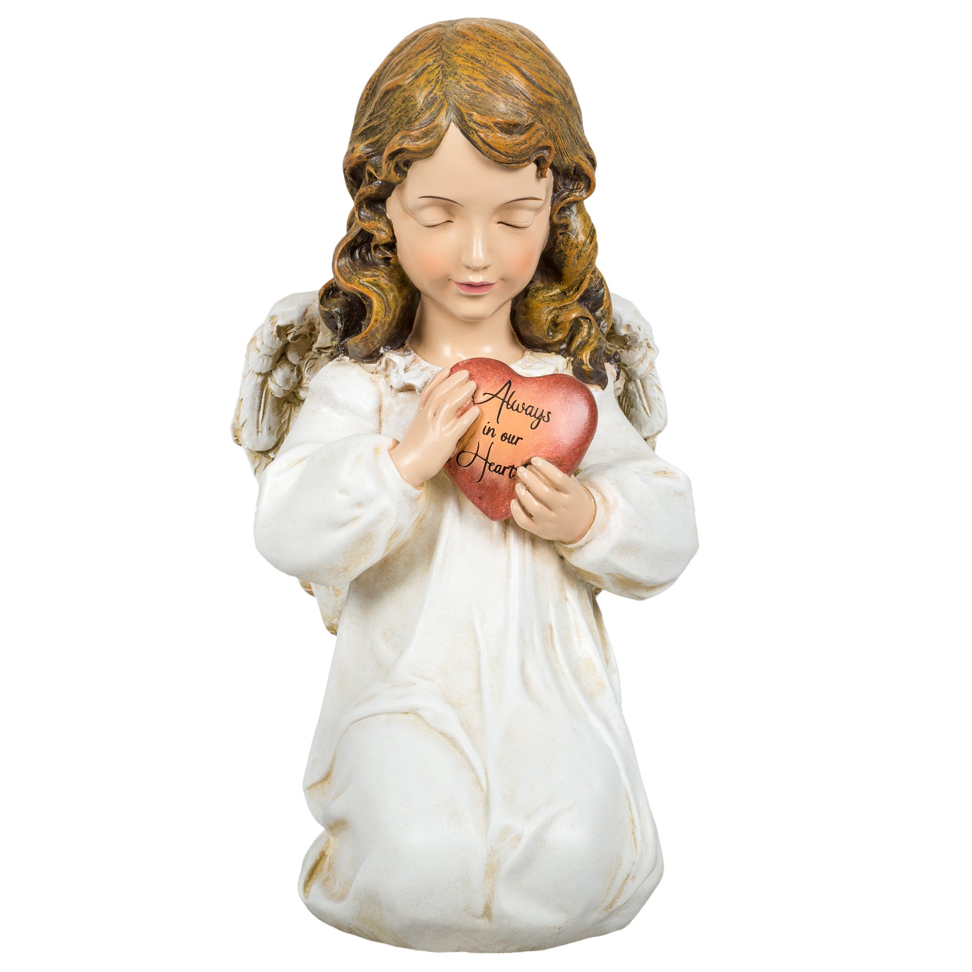 Joseph's Studio by Roman, 11.75" H Memorial Angel Holding a Heart Garden Statue, Outdoor Décor