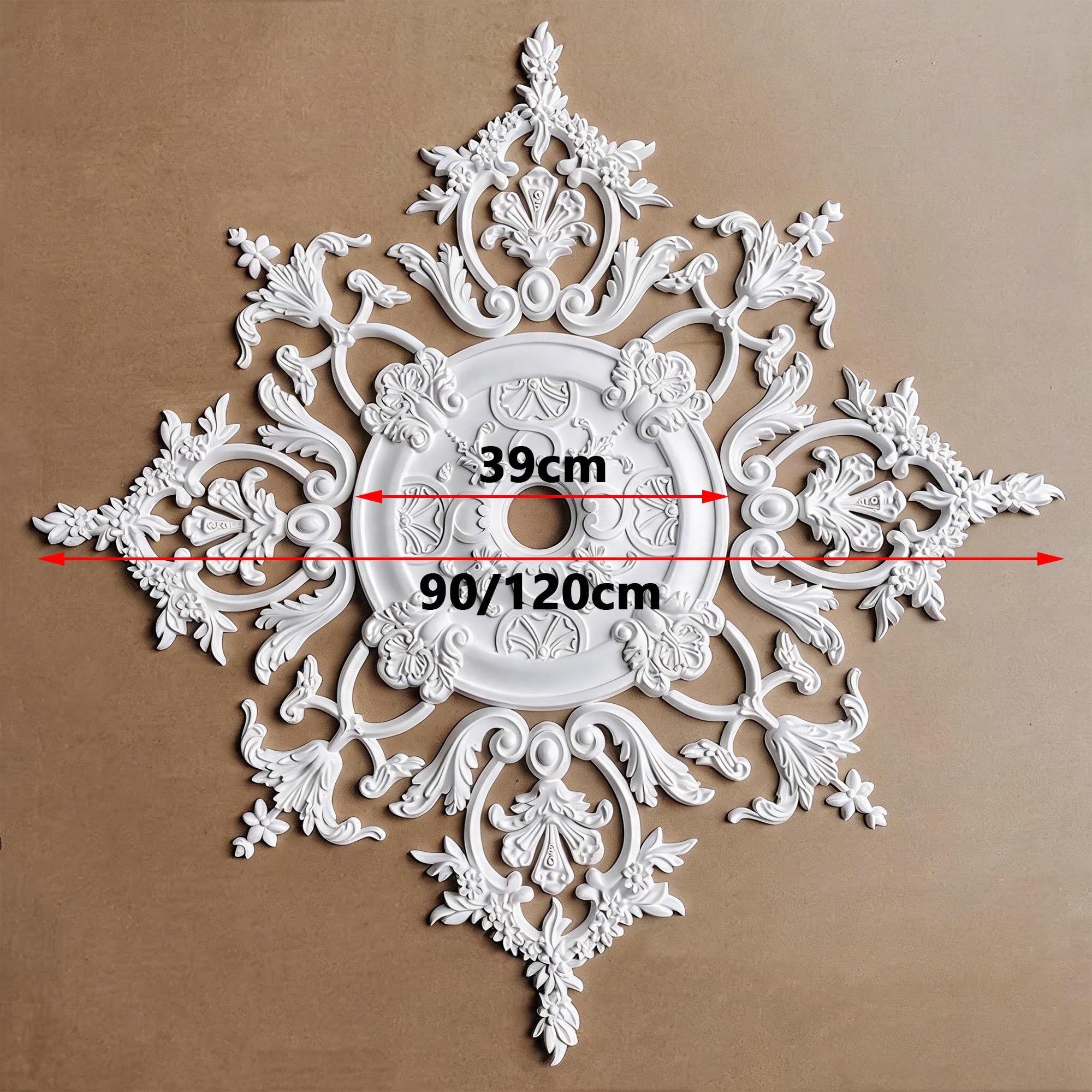 Rosone Lampadario Soffitto Bianco Polistirolo Decorativo