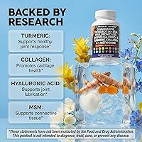 Vista 3 de Clean Nutraceuticals Glucosamina condroitina MSM 1500mg con cúrcuma curcumina, colágeno, ácido hialurónico, Omega 3 - Suplemento de salud articular