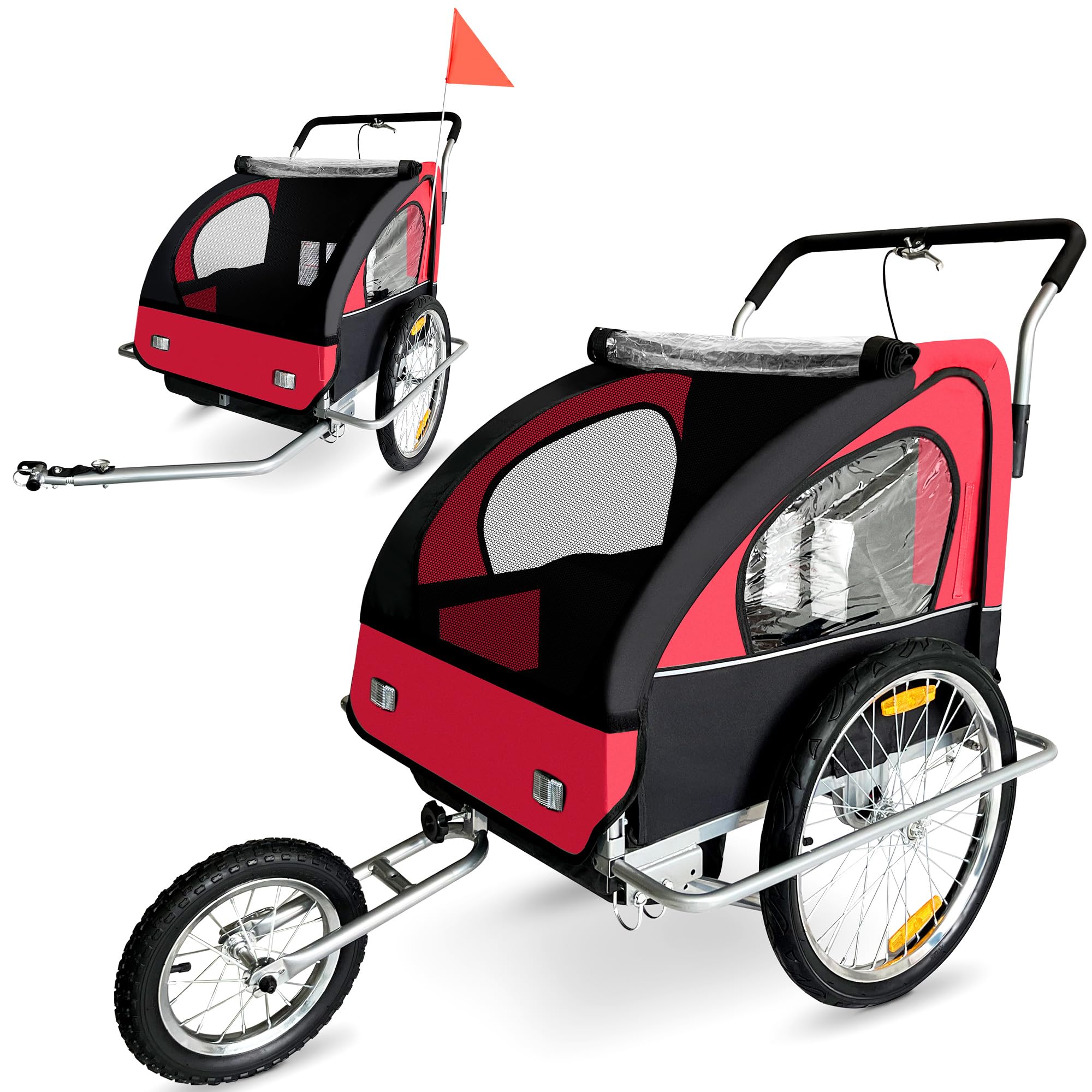 SAMAX Fahrradanhänger Und Jogger 2 In 1, white black, 56640013