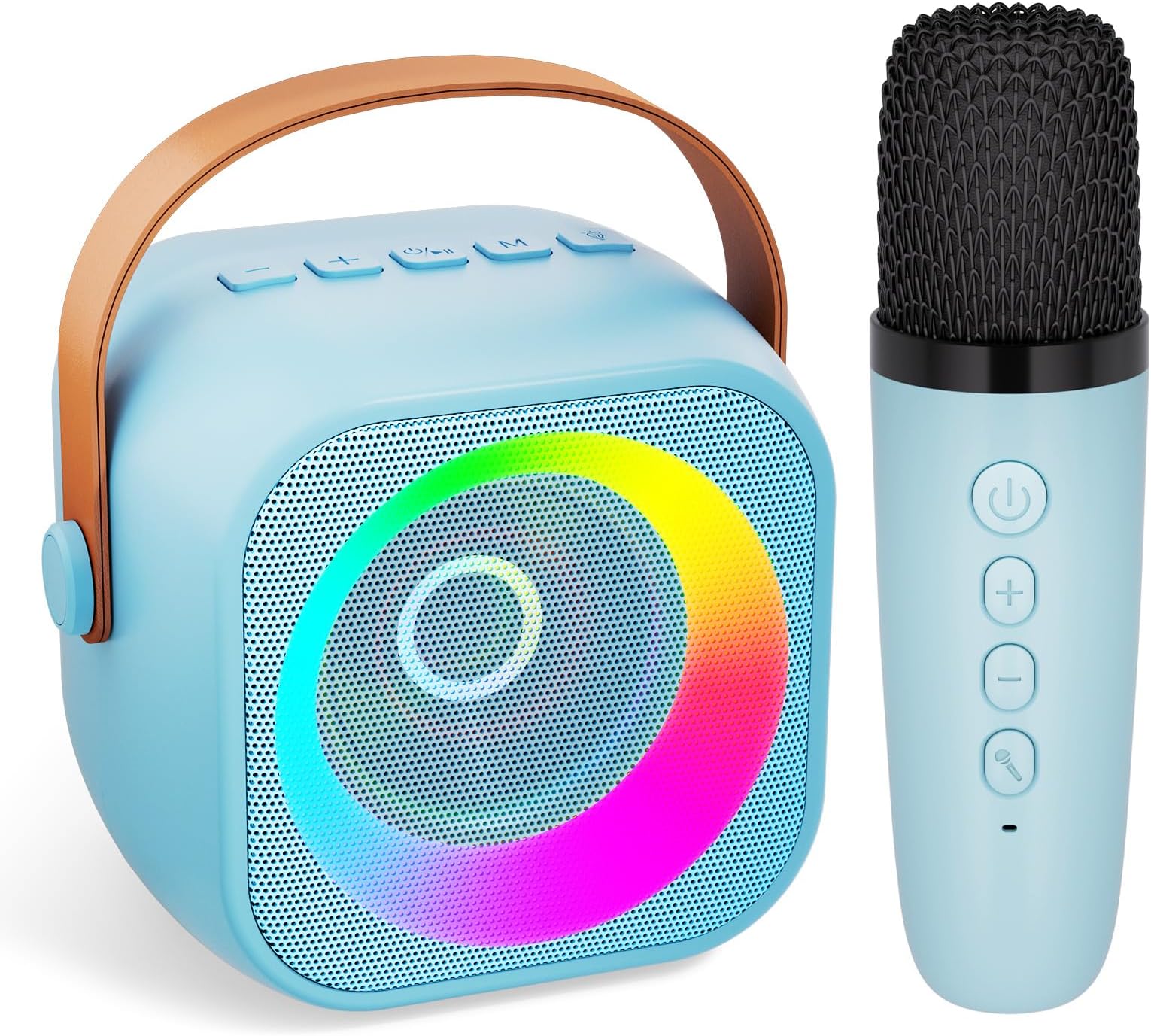 Amazmic Kids Karaoke Microphone Machine Toys for Girls Bluetooth Microphone with LED Light, Birthday Gift for Girls Boys 3 4 5 6 7 8 9 10 11 12 Year Old Kids Toys(Blue) main image 0