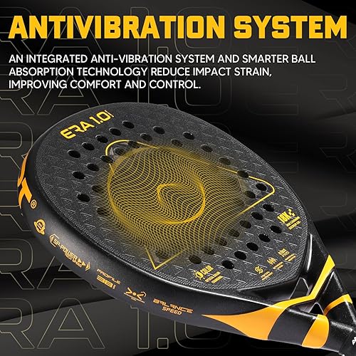 Miniatura 4 de AMASPORT 2025 Era-1.0 Series Pros - Raqueta de pádel de carbono de 18 quilates y tecnología que cambia de color Control avanzado de giro y raquetas