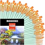 BOSOBO Paint Brushes Set, 2 Pack 20 Pcs Round Pointed Tip Nylon Hair Artist Acrylic Paint Brushes for Acrylic Oil Watercolor, Face Nail Art, Miniature Detailing & Rock Painting, Pink