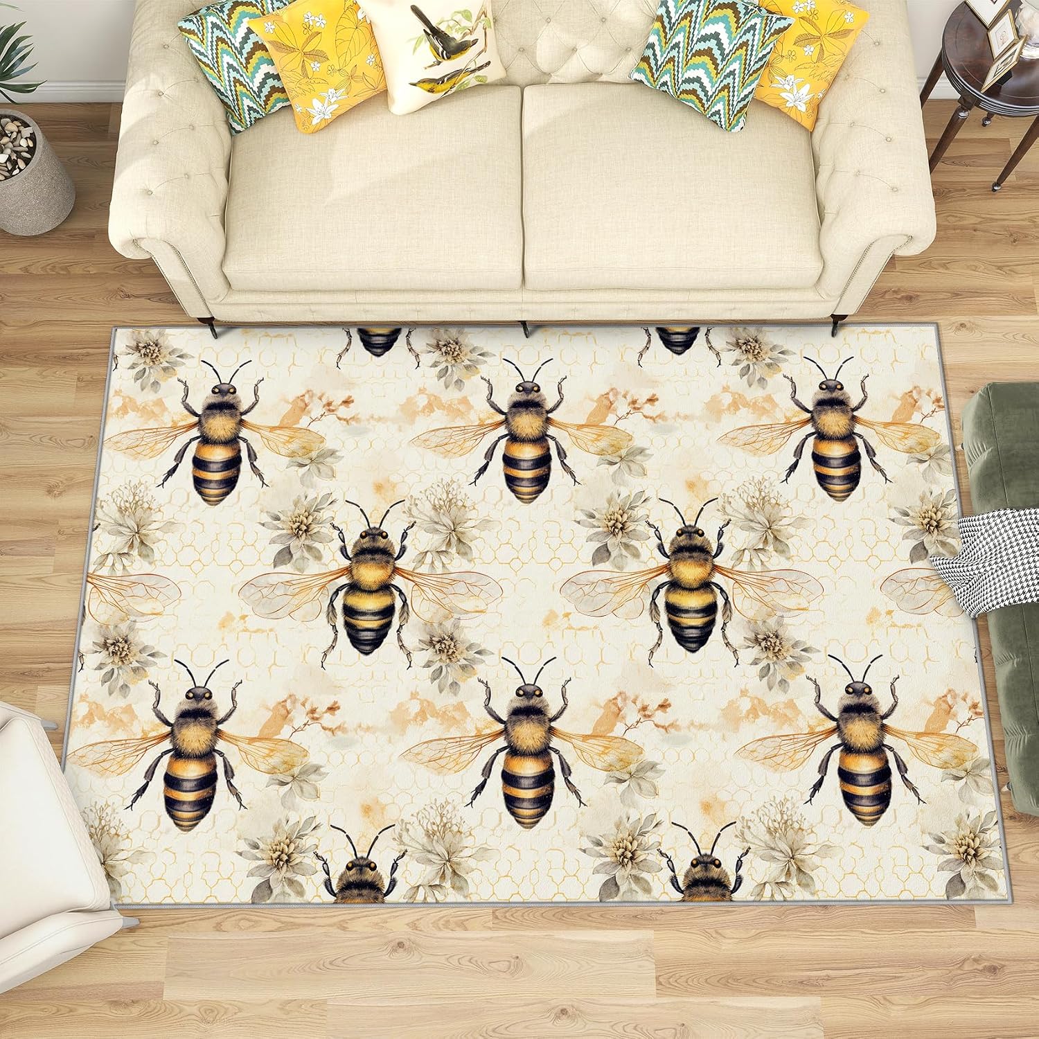 Amazon.com: SherAvant Bee Rug Nursery - 2x3 Rug - Bee Rug - Honeybee ...