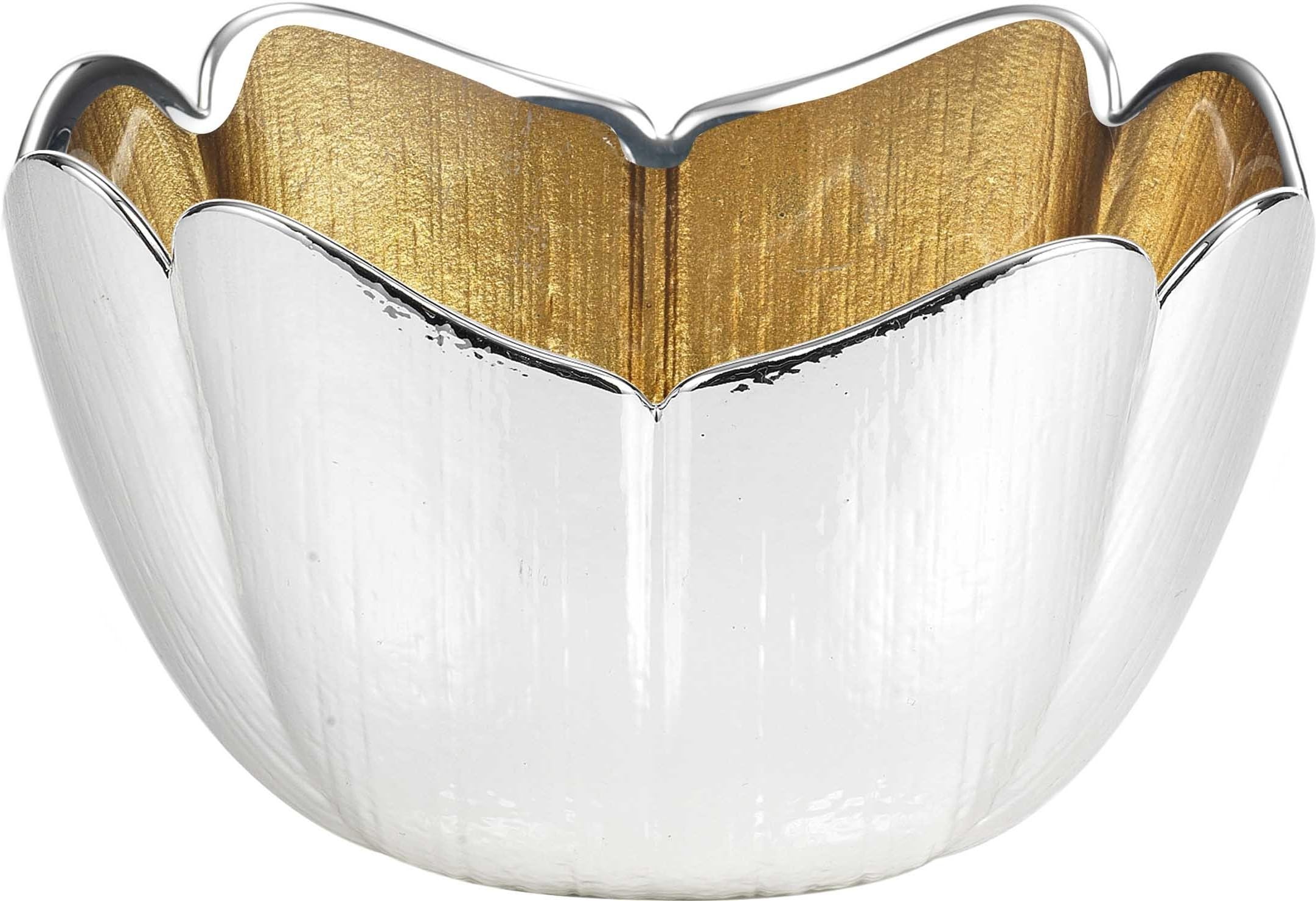 Argenesi Tulipano Glass Bowl 18 x 9.5 Cm-Gold Colour, One Size
