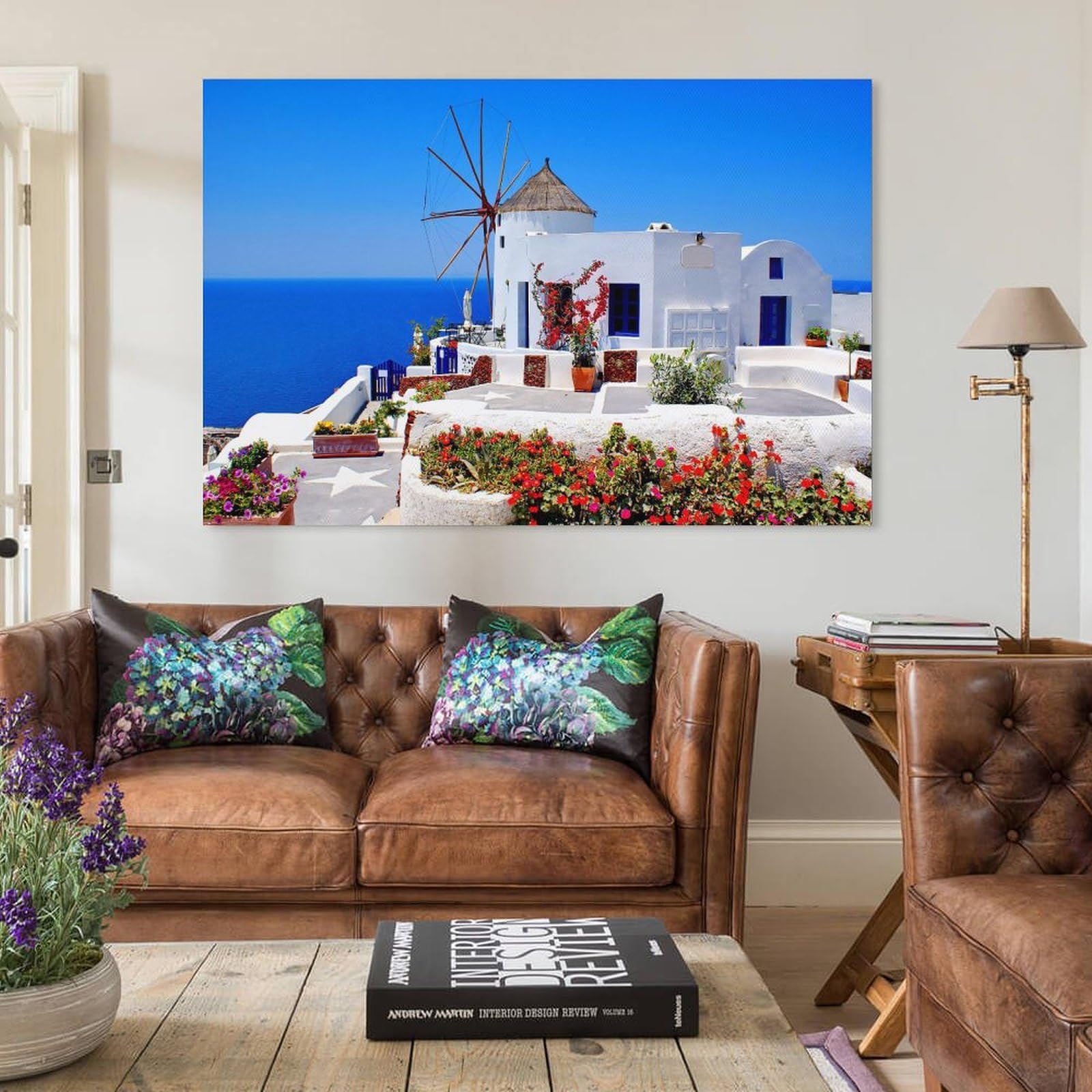 Amazon.co.jp: ギリシャ・サントリーニ島のエーゲ海の風景を描いた北欧