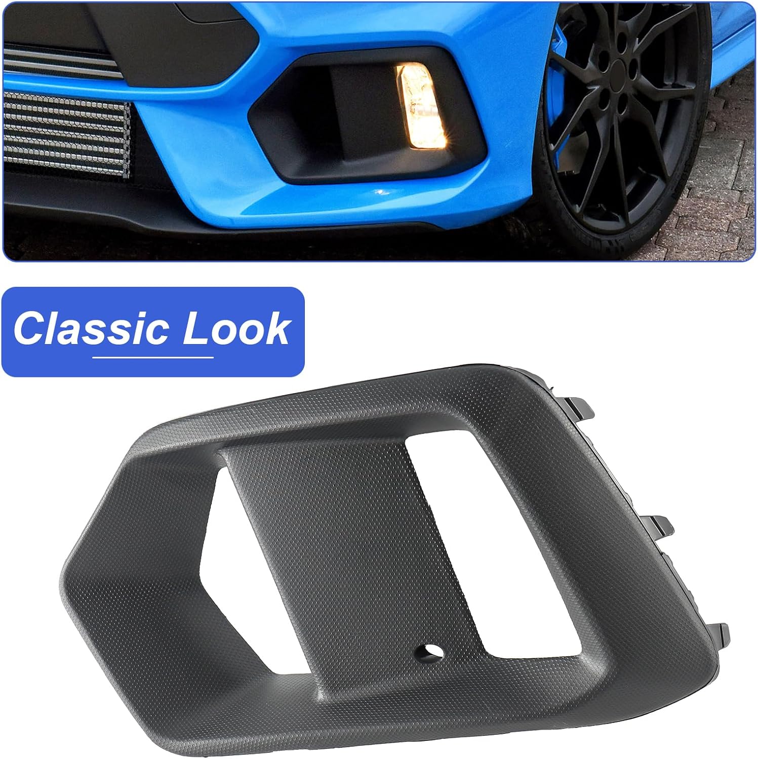 GearUp Fog Light Cover Driver and Passenger Side for Ford Focus RS 2016-2018 Replacement for G1EZ15266A, G1EZ15266B, G1EZ17B814A, G1EZ17B814B