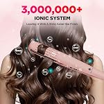 MiroPure 360° Airflow Styler Curling Iron, Titanium Flat Iron Hair Straightener and Curler 2 in 1, Professional Curing Wand with Ionic Aroma Cool Air, 13 Adjustable Temps, Dual Voltage for Long Hair