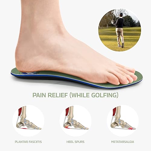 Miniatura 3 de Pure Stride Golf Orthotics - Inserto de zapato de longitud completa para golfistas con talón de arco y soporte metatarsiano - Alivio del dolor para