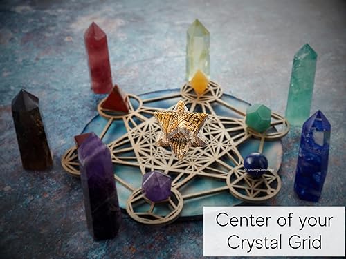 Miniatura 218 de Amazing Gemstone Larvikite Merkaba Crystal – Estrella de Merkaba metafísica de 1 pulgada para meditación – Cristal tetraedro energético y piedras