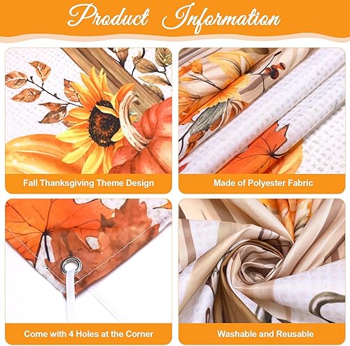 Miniatura 2 de Harloon Decoración de pancarta de otoño para Jesús, decoración de calabaza de Acción de Gracias, telón de fondo de fiesta de otoño, Acción de