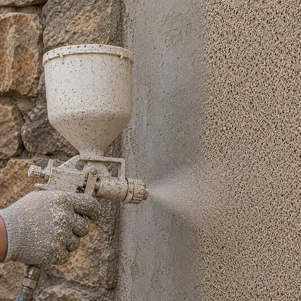 Sopgal Polipiedra Revestimiento Efecto Piedra 20+5kg Piedra País | Acabado decorativo Impermeabilizante Reproduce el aspecto de la piedra natural. Terminación resistente a la intemperie.