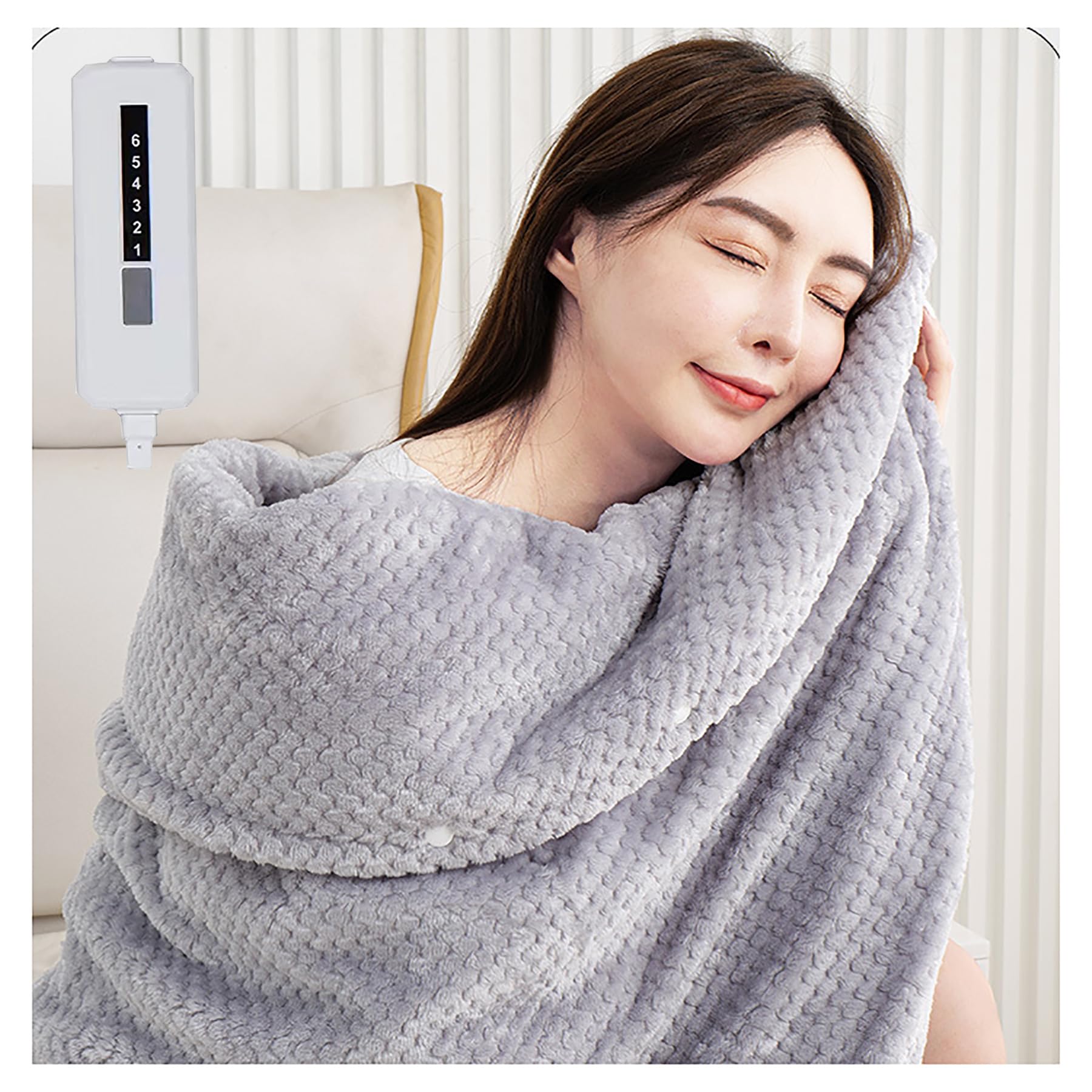 Koc elektryczny, koce grzewcze elektryczne, podkładka termiczna przenośny USB podgrzewany koc do rzucania zimowy ocieplający koc grzewczy (1.5 * 1.2m/59 * 47.2in)