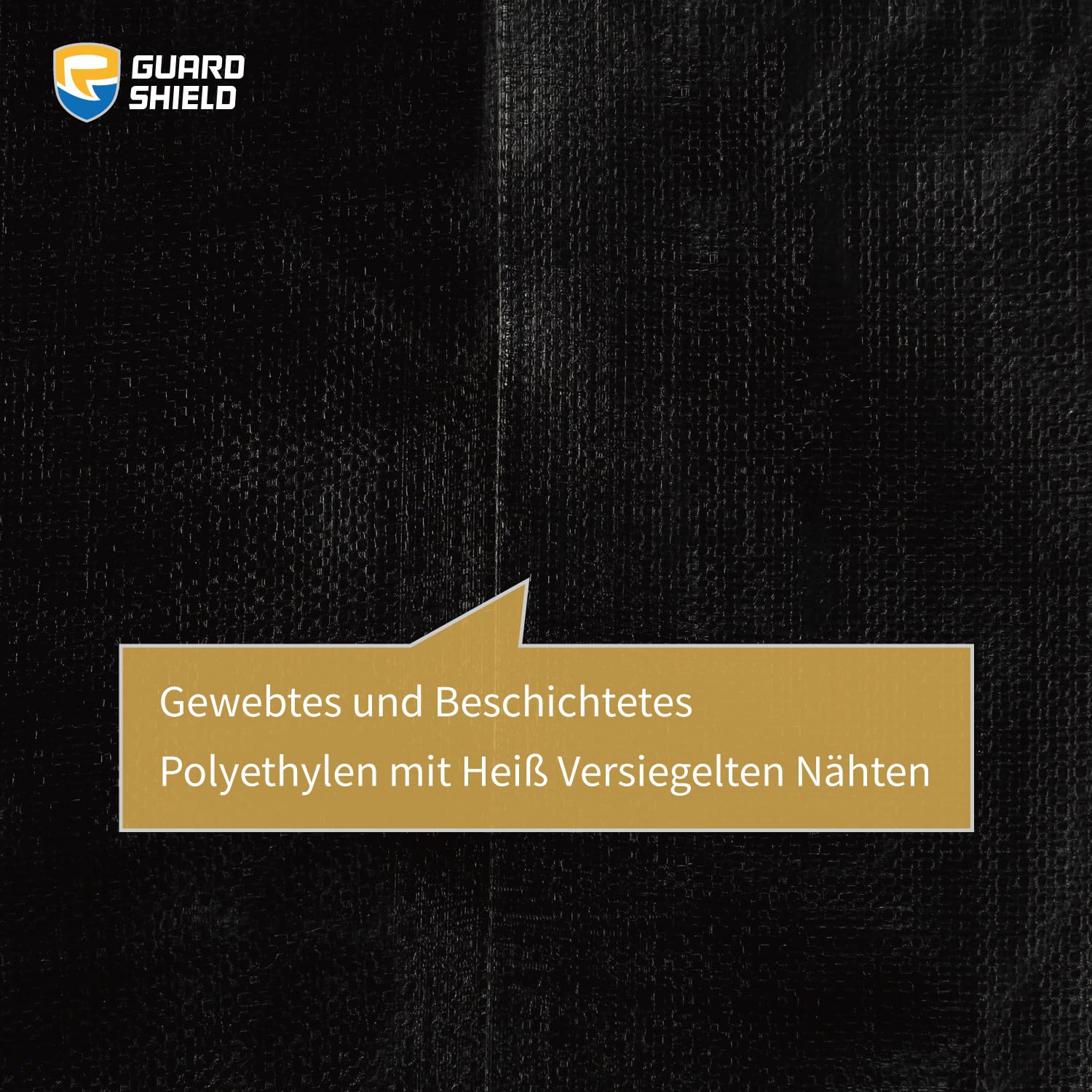 GUARD SHIELD Abdeckplane Wasserdicht mit Ösen 3m x 4m Schwarz Multifunktionale Polyester-Plane 260g/㎡ Reißfest, UV-stabilisiert, Reißfest Beidseitig Beschichtet