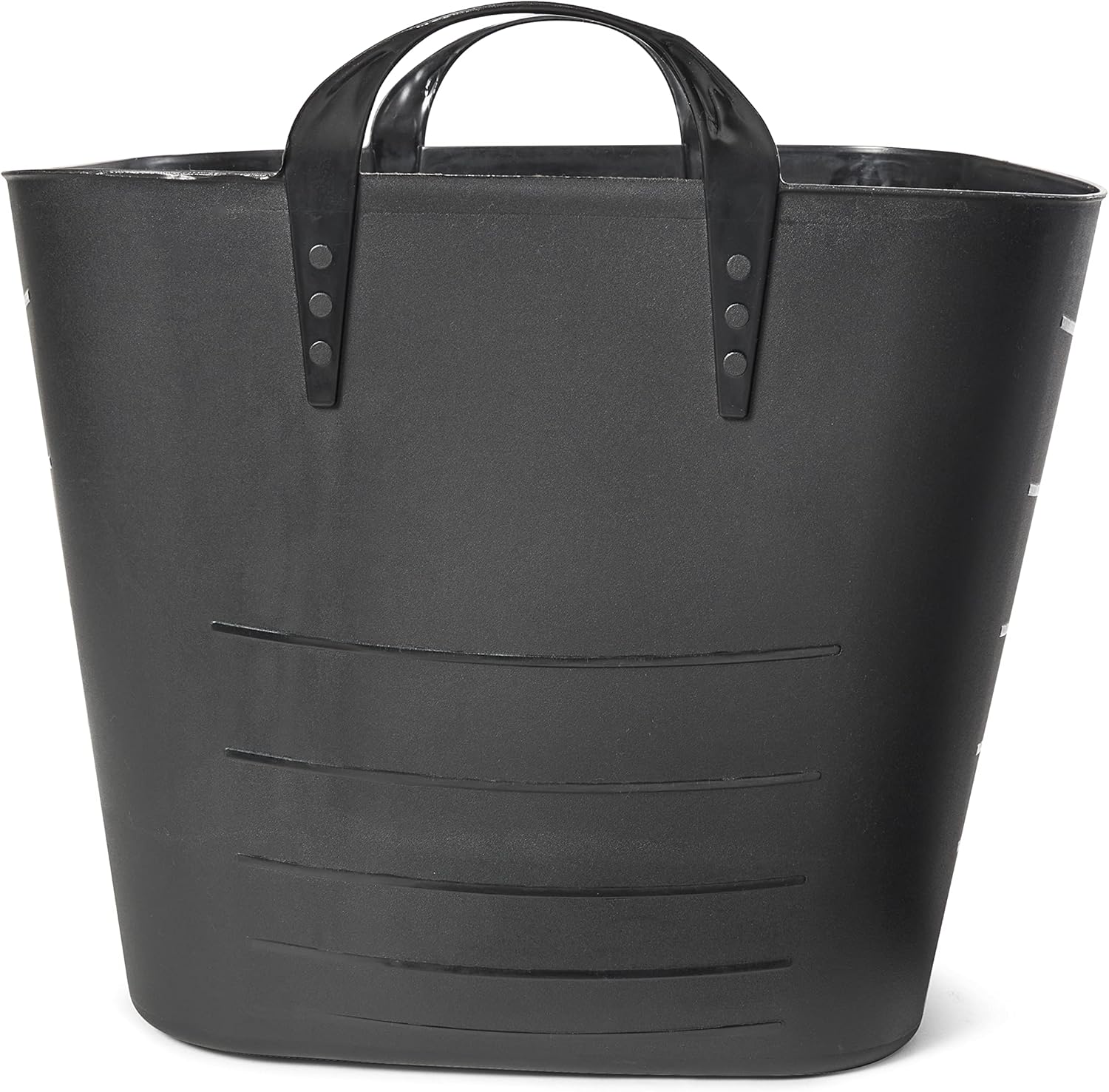 Life Story Flexible Tub Basket 25 Liter/6.6 Gallon Plastic Multifunction Storage Tote Bin with Handles, Black (6 Pack)