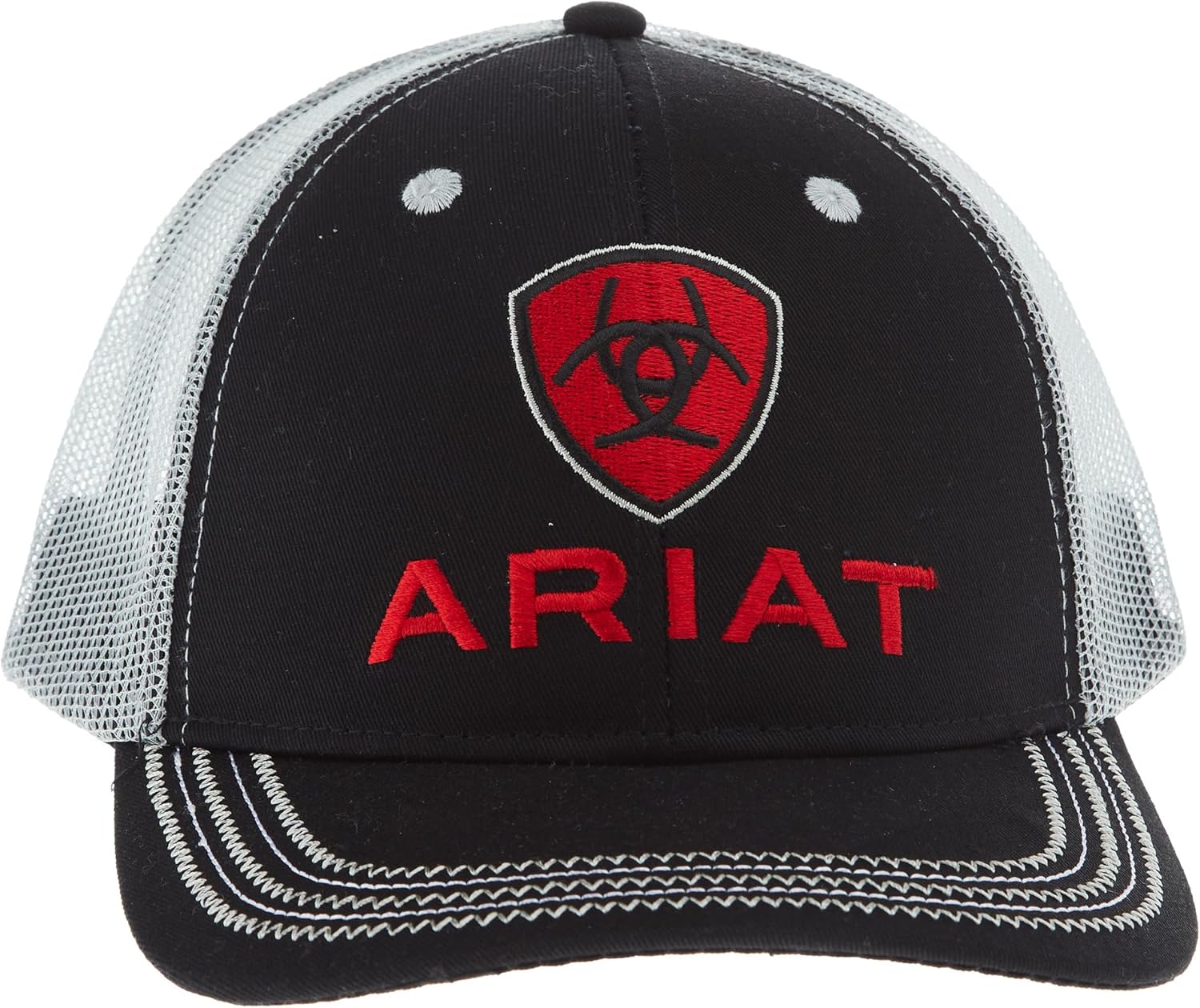 Ariat Men's Black Red Gray Mesh Hat