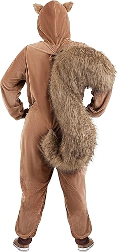 Miniatura 3 de Disfraz de ardilla para mujer, talla grande, overol de ardilla con cola peluda, animal de una sola pieza para Halloween