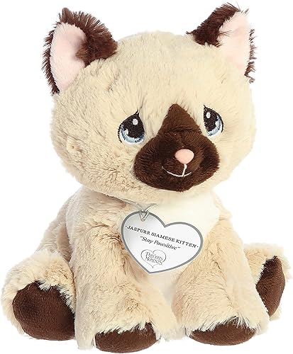 Miniatura 3 de Aurora Inspirational Precious Moments Jaspurr - Peluche de gatito siamés, recuerdos apreciados, comodidad duradera, color marrón, 8.5 pulgadas