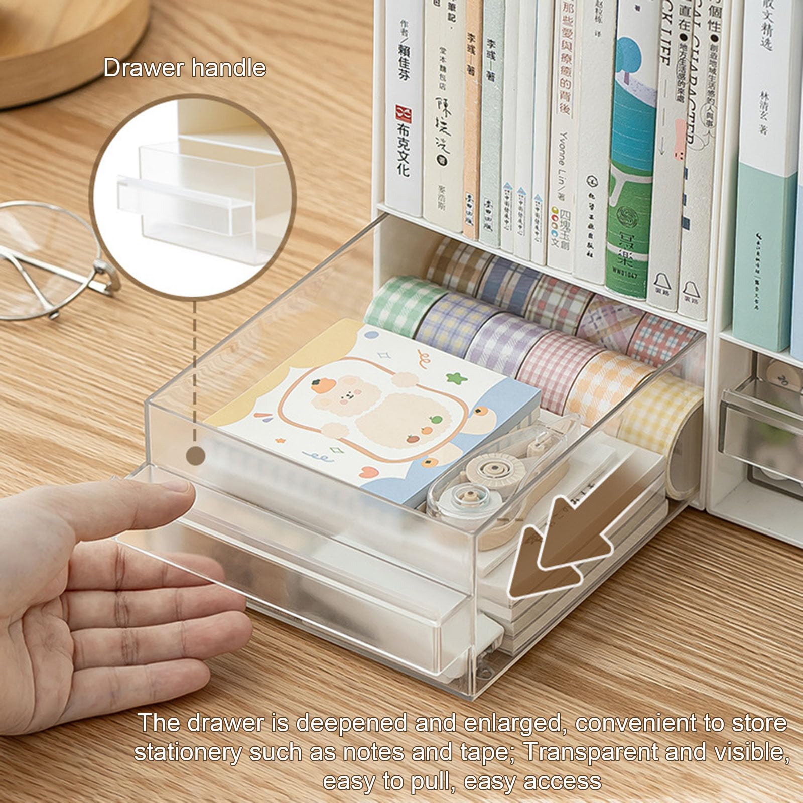 Schreibtisch Organizer mit Schublade, Aufbewahrungshalter, Stifthalter, Aktenorganisatoren, Bleistift, Schule, Bürobedarf für Papiere, Stiftschreibtisch mit Schublade