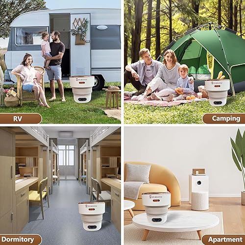 Miniatura 7 de FURYSTO - Lavadora portátil, mini lavadora de 16 litros con cesta giratoria, 3 modos de limpieza adecuados para ropa interior, ropa pequeña de bebé,