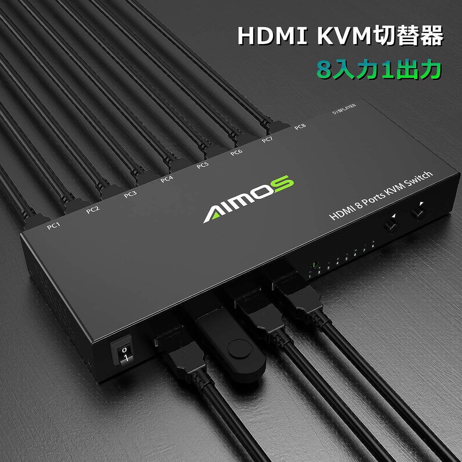 Amazon.co.jp: HDMI KVM切替器 、4K@30Hz、8入力1出力、8台PC共有