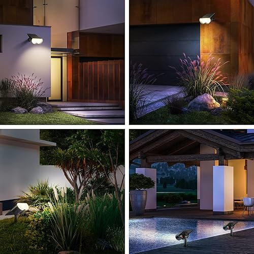 Miniatura 6 de Consciot Focos Solares para Exteriores, 16 LEDs IP67 Impermeables con EncendidoApagado Automático, Reflectores de Paisaje, Luces de Pared Ajustables