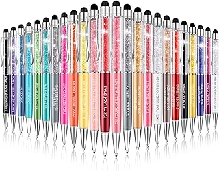 Hestya 24 Pcs Funny Pens for Work Colleagues Funny Work Ballpoint Pens with Stylus Tip Gifts for Colleagues Funny Complaining Quotes Pen Work Leaving Gift for Colleagues Office Adults