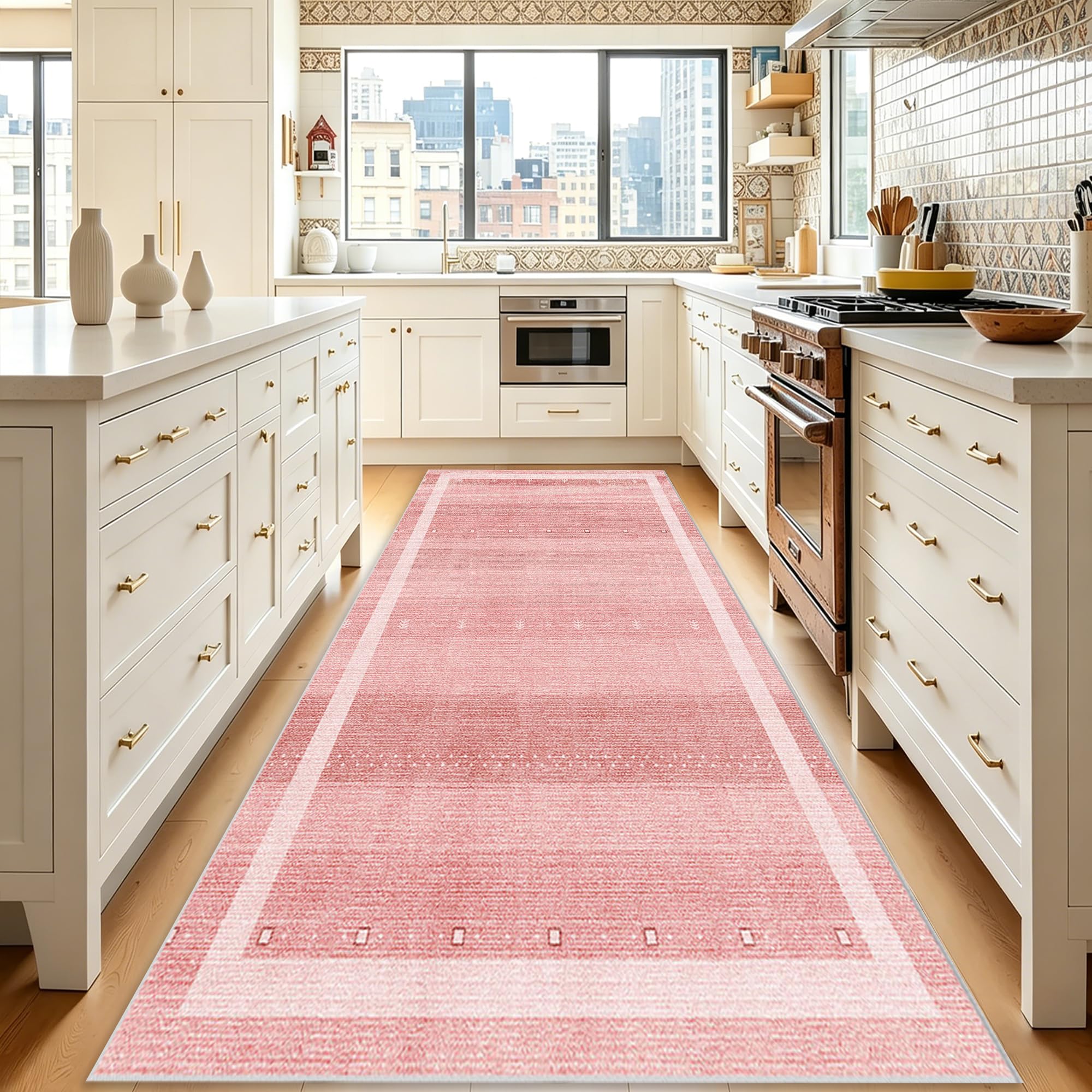 Alfombra cocina lavable con base antideslizante de 50 x 350 cm ideal para pasillos transitados