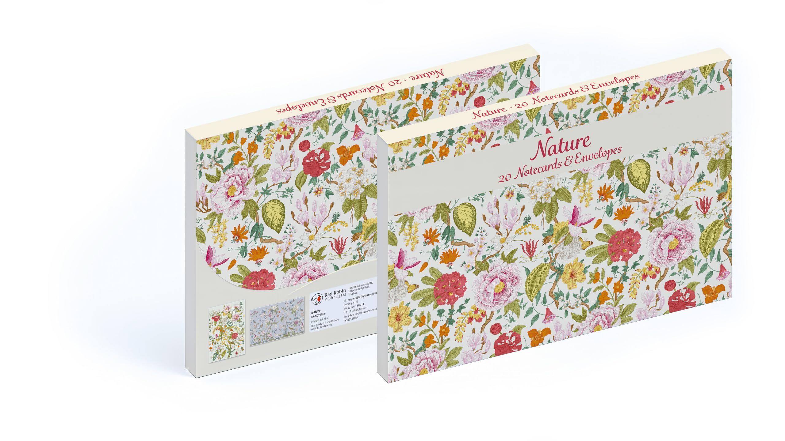 Nature Notecard Collection Set, 20 Blank Notecards, 4 Unique Designs, 5 of each, with 20 plain white envelopes, 150mm x 100mm. Greeting Cards For Thank Yous, Birthdays, All Occasions & Correspondence