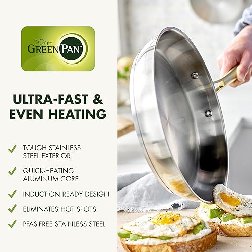 Miniatura 5 de GreenPan Juego de utensilios de cocina de acero inoxidable, 11 piezas, utensilios de cocina de inducción, aptos para lavavajillas, aptos para horno