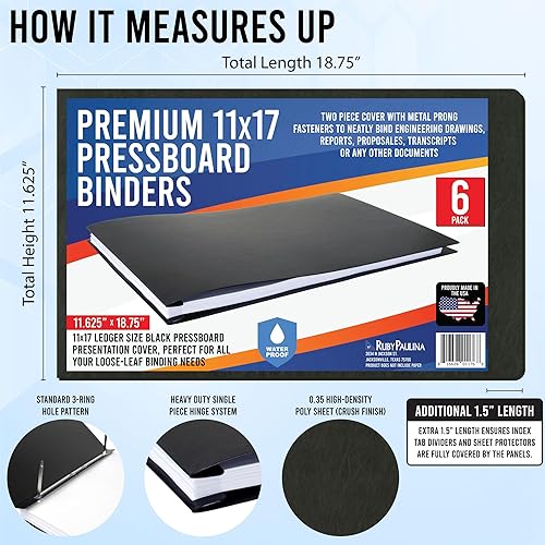 Miniatura 3 de Ruby Paulina 11x17 - Panel de portapapeles rígido con un clip de perfil bajo, color marrón claro (544462)