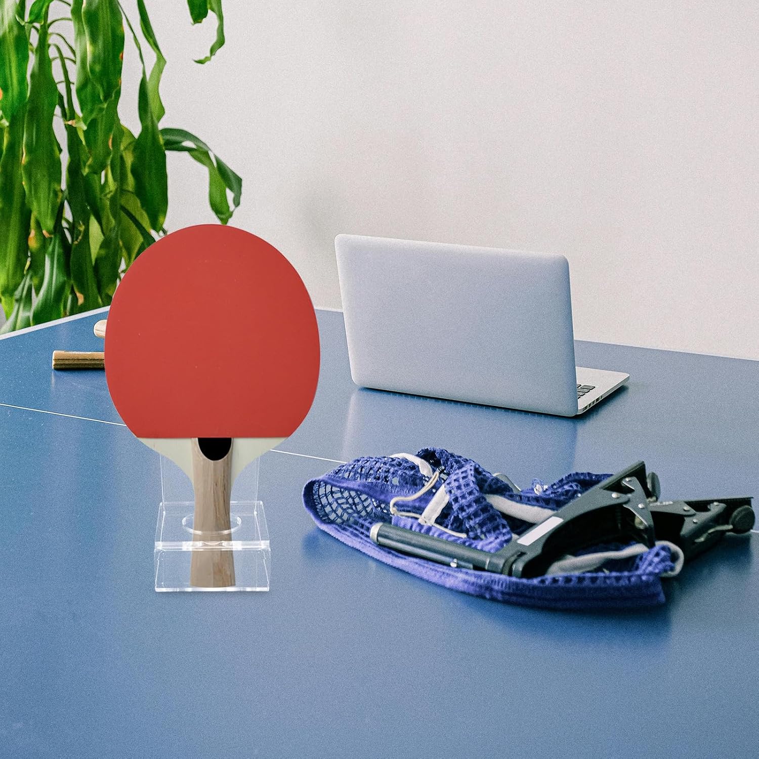 ARTIBETTER Acrylic Ping Pong Paddle Stand Table Tennis Paddle Display Holder Desktop Racket Base Table Tennis Accessory for Sports Equipment Display