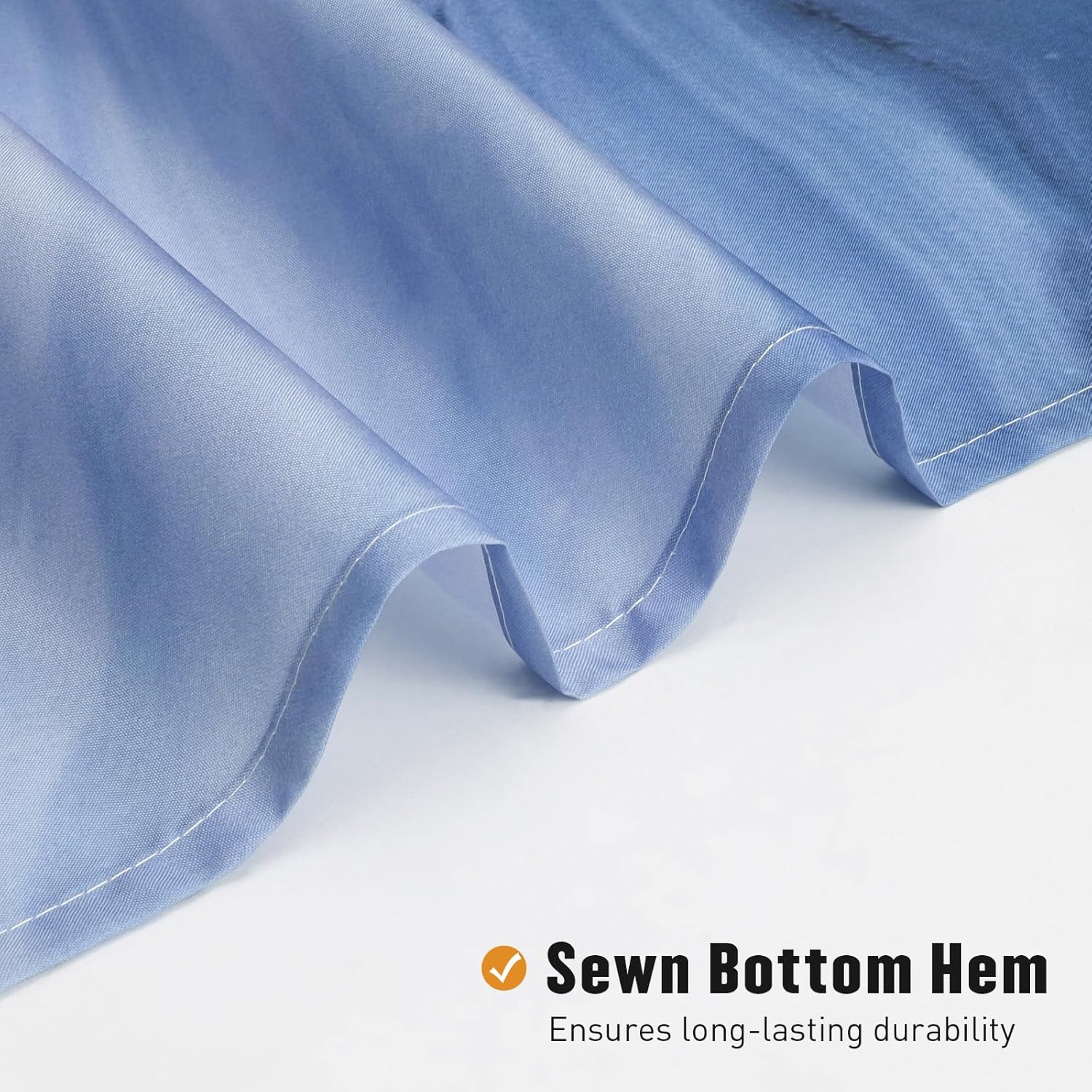 MitoVilla Blue Marble Shower Curtain, Modern Ombre Fabric Cloth Shower Curtains for Luxury Bathroom Decor, Abstract Watercolor Shower Curtain, Navy Blue, 72x72