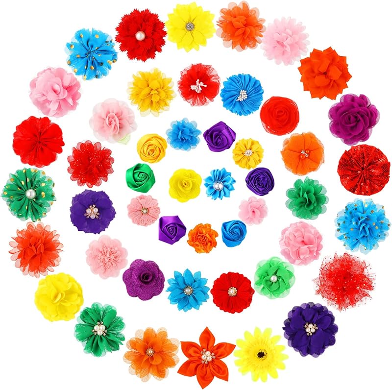 Pingentes Floridos para Coleira de Cães e Gatos Hoteam, Multicoloridos, Pacote com 50