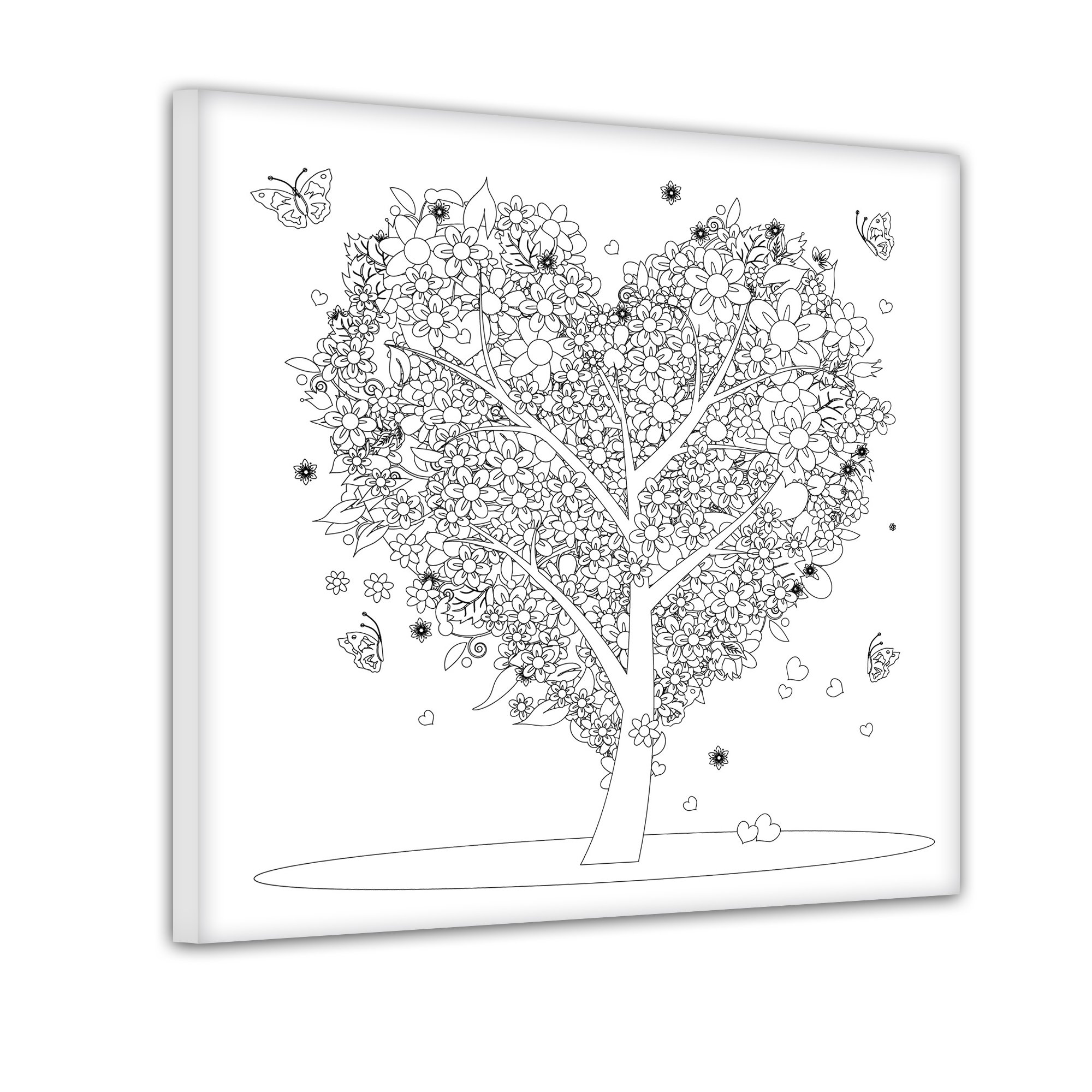 Image sur toile arbre des coeurs coloration déco carrée 40x40