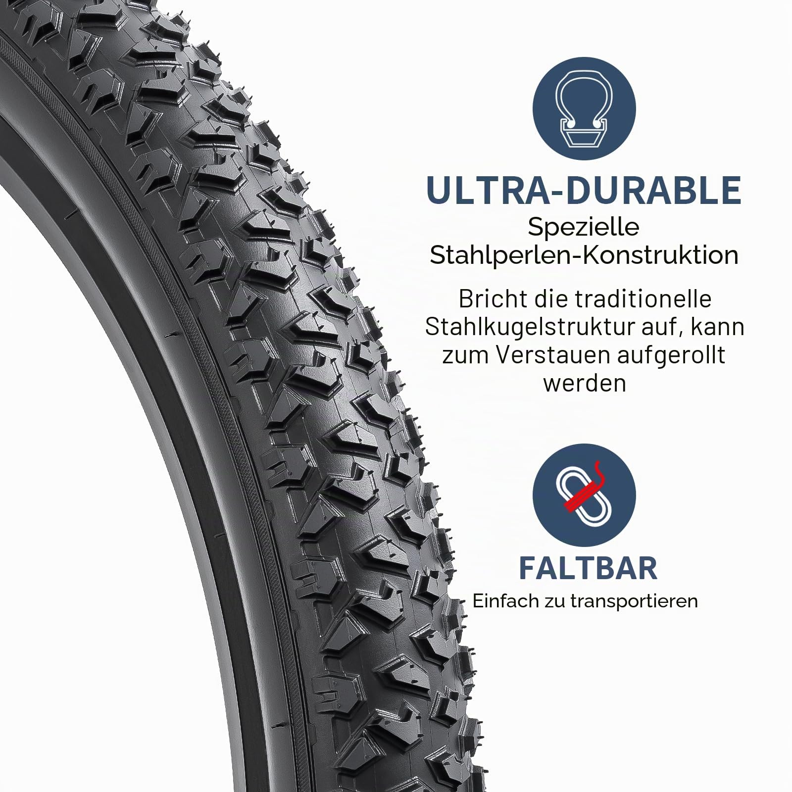 YunSCM 2Pcs Faltbare 20 Zoll Fahrradreifen 20x2.125 Mantel 57-406 kompatibel 20x2.10 20 x 2.125 20x2.15 Stadt/Straße/Mountainbike Reifen