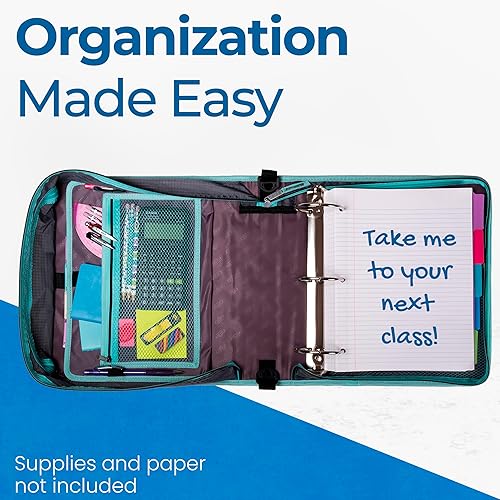 Miniatura 7 de Case-it The Mighty Zip Tab - Carpeta con cremallera  Juntas tóricas de 3 pulgadas  Carpeta de archivos expandible de 5 colores  Bolsillo acolchado