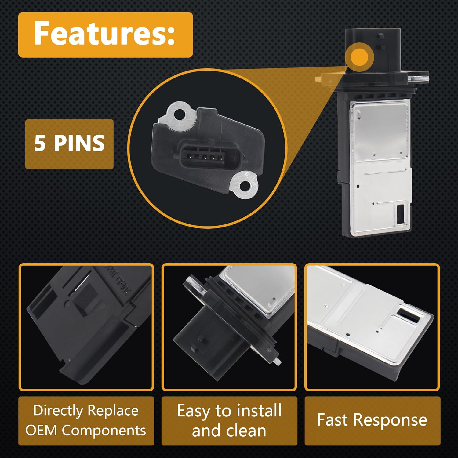 Mass Air Flow Sensor Maf Meter for Nissan Altima 04-14 / Armada 05-15 / Pathfinder 05-14 & Infiniti EX35 08-12 / Q45 05-06 & Suzuki Equator 09-12 & More Replace OE 22680-7S00A 22680-7S000