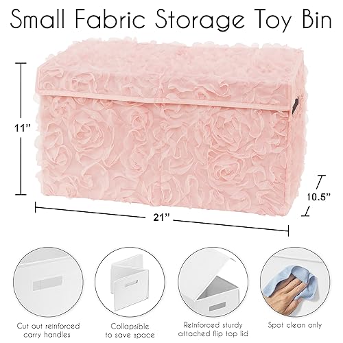 Miniatura 6 de Sweet Jojo Designs Caja de almacenamiento pequeña de tela rosa floral para niña, caja de almacenamiento para habitación de bebé, habitación de los
