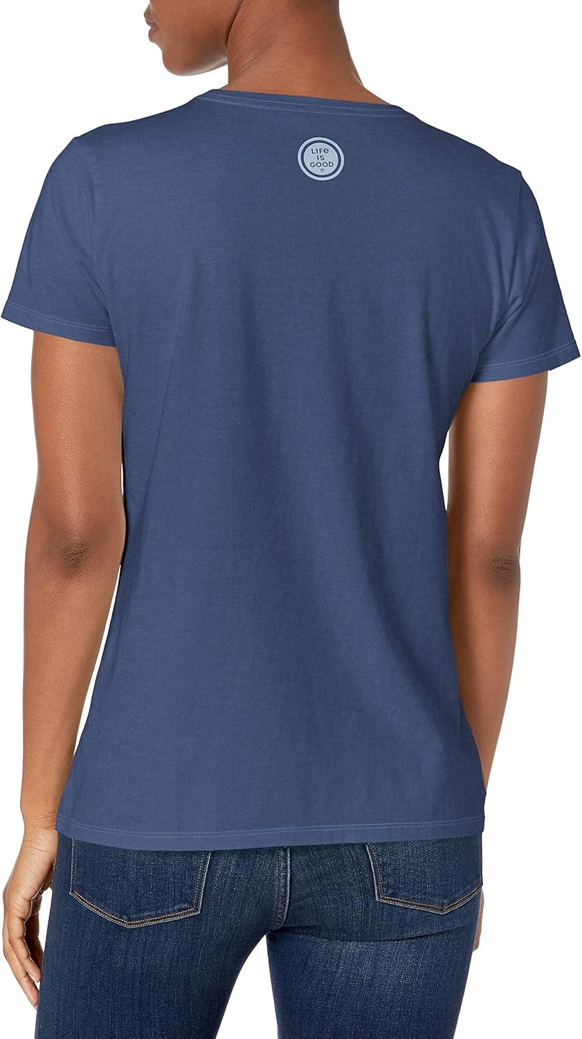 Life is Good. Womens Crusher Vee Flip Flop Mandala, Darkest Blue - Image 2