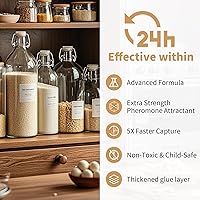 Vista 3 de Trampas para polillas mejoradas, trampas de despensa y ropa con feromonas prime, trampa para polillas de comida no tóxica e inodora, repelente