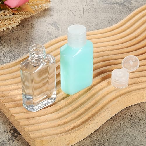 Miniatura 6 de APACALI 100 botellas de viaje de plástico de 2 onzas, mini botellas de champú, botellas vacías pequeñas, recipientes para cosméticos recargables con