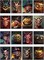 Vista 2 de Decoupage - Paquete de papel (35 hojas de 6 x 8 pulgadas) Laughing Halloween Monsters FLONZ Ilustración de Halloween Tarjetas para Decoupage