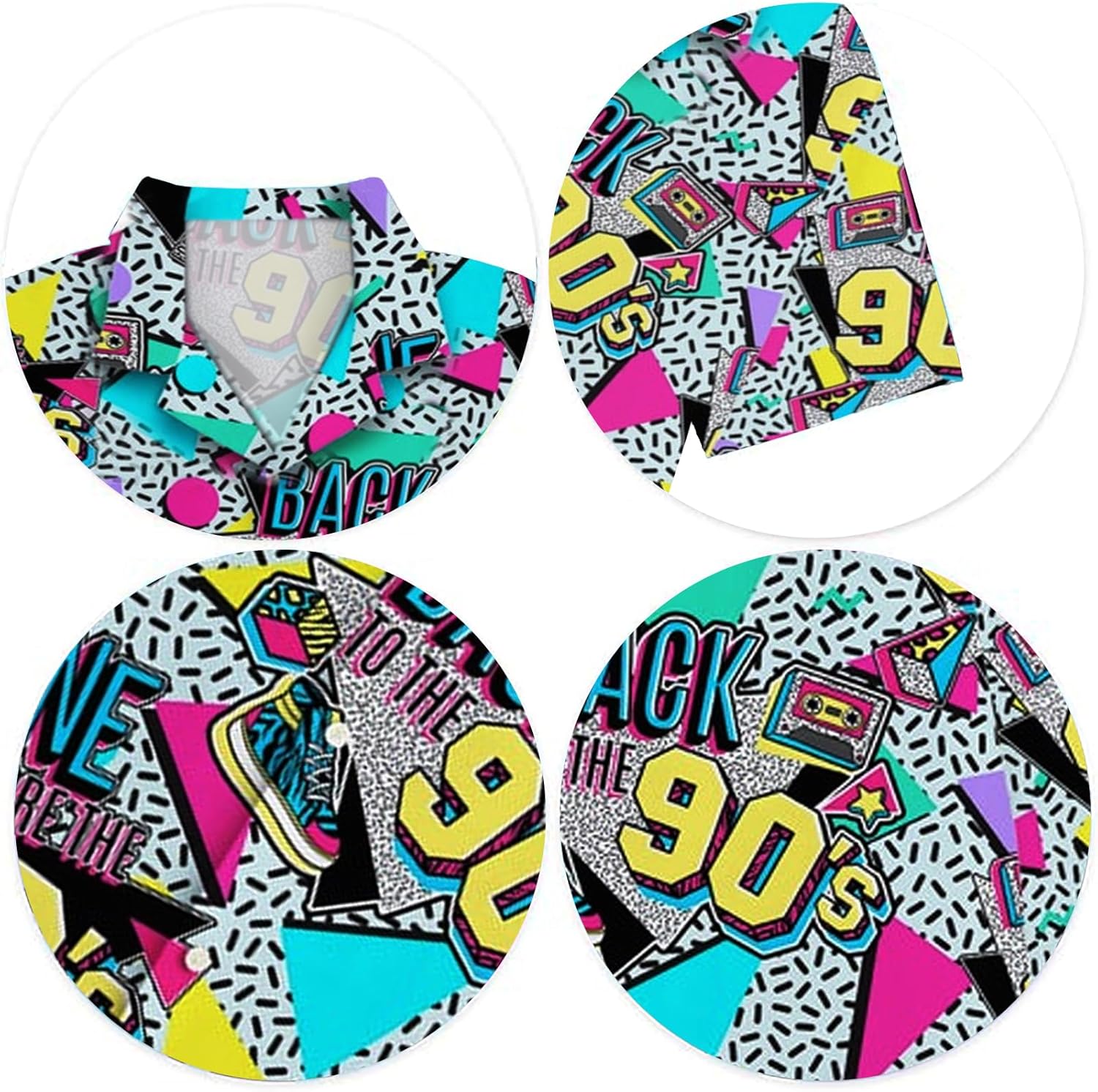 80s 90s Outfits for Women 80s Party Themed Outfit Shirt 90s Hawaiian Button Down Shirts Retro Neon Disco tee Tops - Image 5