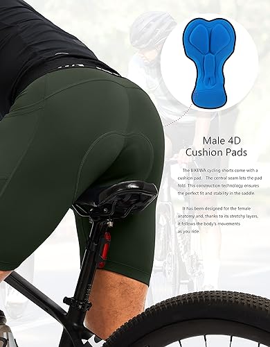 Miniatura 4 de Pantalones cortos de ciclismo acolchados 4D para hombre, ropa interior de ciclismo, con bolsillos laterales