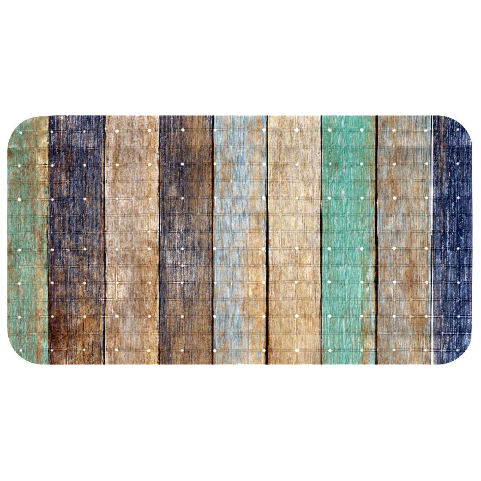 Bañera y ducha Ma Superior Grip alfombra de madera colorida con drenaje de baño