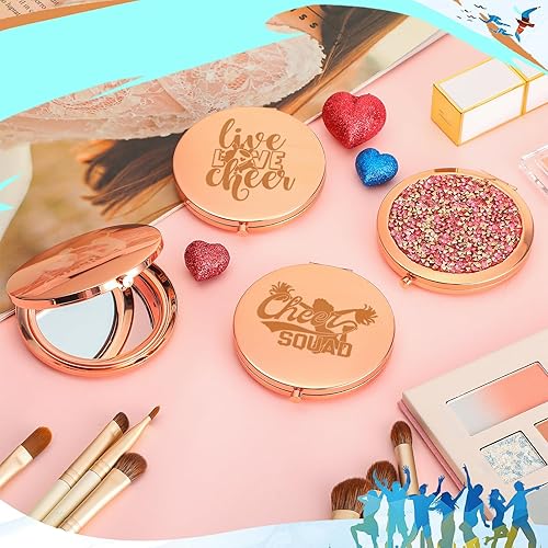 Miniatura 4 de Roowest Regalos de animadora, regalos de equipo de animadoras para niñas, monederos a granel, espejo de maquillaje compacto, regalos de animación,